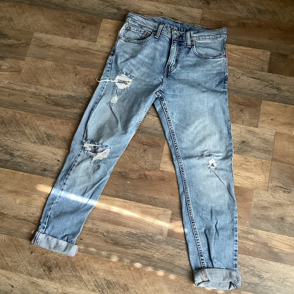 Levi's Mens 512 Light Blue Denim Jeans - Picture 4 of 7